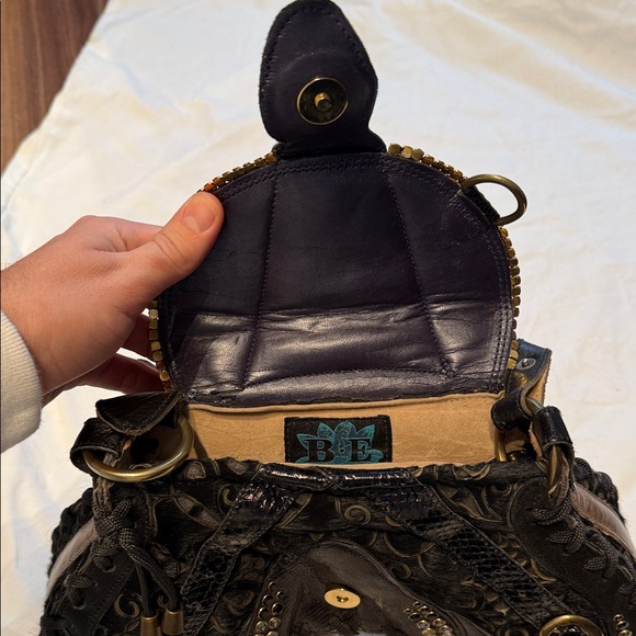 Bracher Emden Black Leather Embellished Women's Bag - Picture 4 of 8